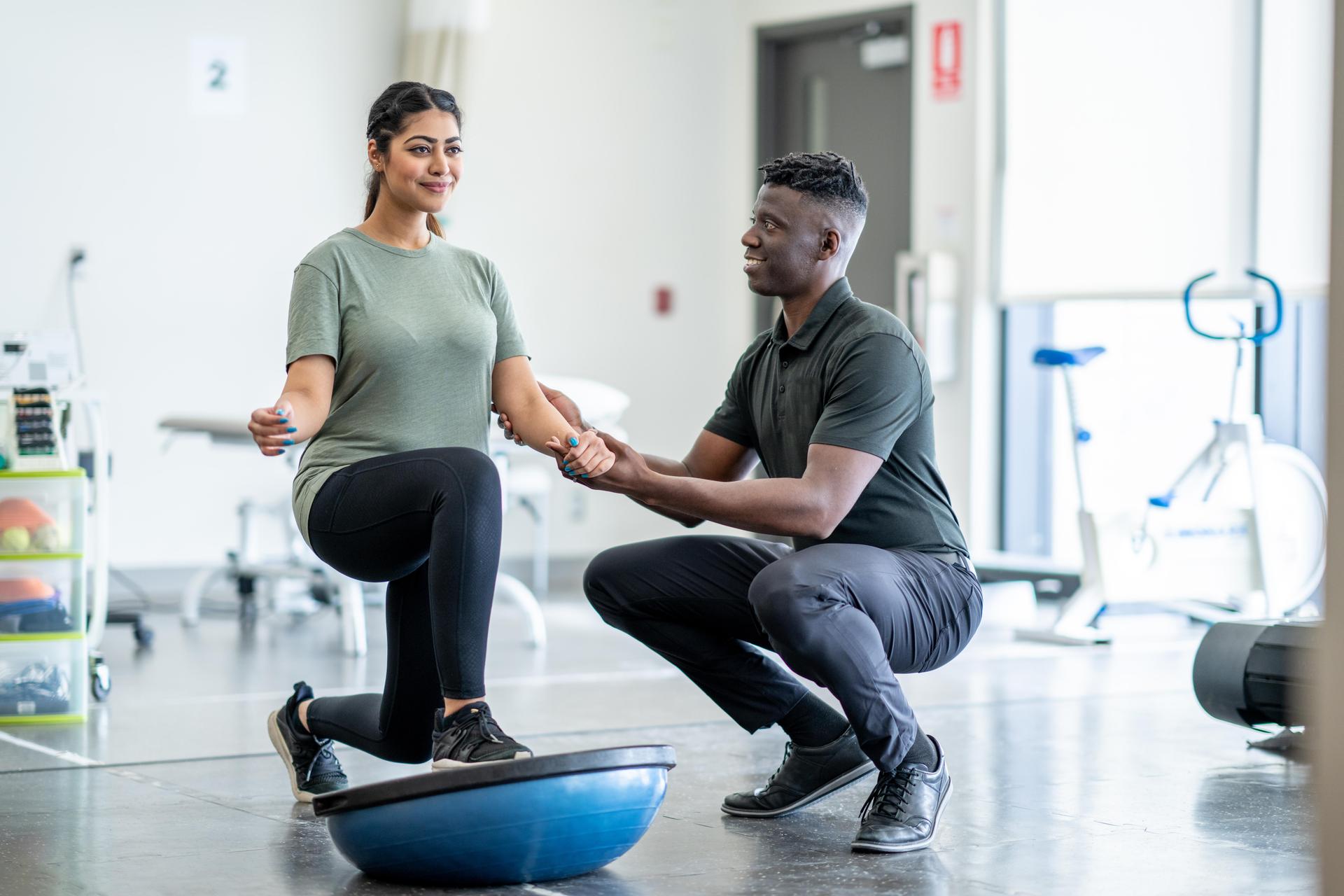 Women completing physio exercises