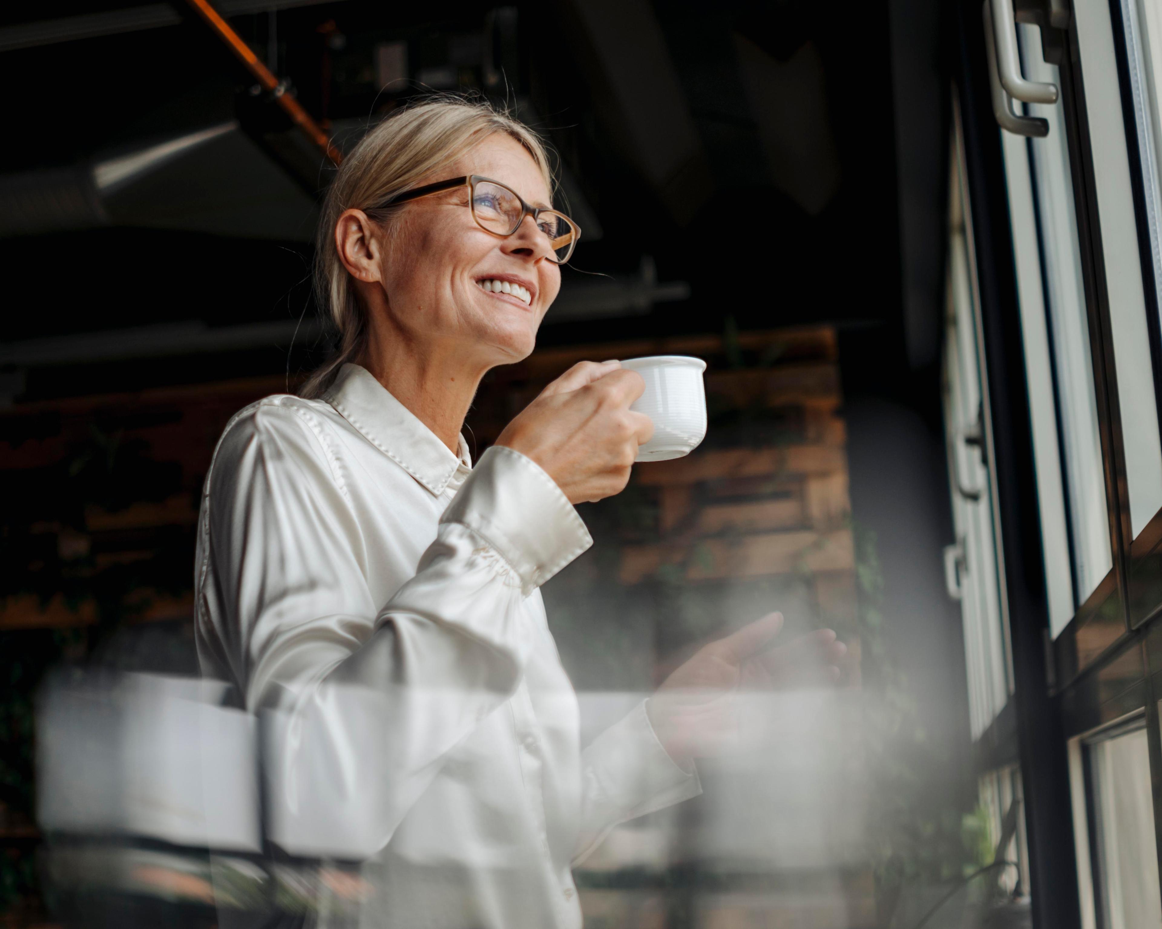 Lady drinking tea